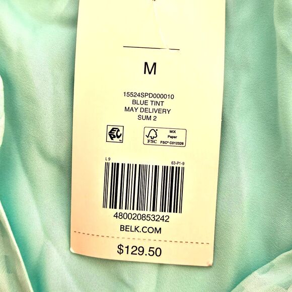 Biltmore Nightgown Womens Medium Aqua Checks Neckline w/ Net Flowers Lined - Picture 11 of 12